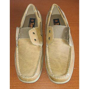 Tansmith Tan's Mens Size 9.5 Leather Topsider Boat Shoes Loafers Memory Foam